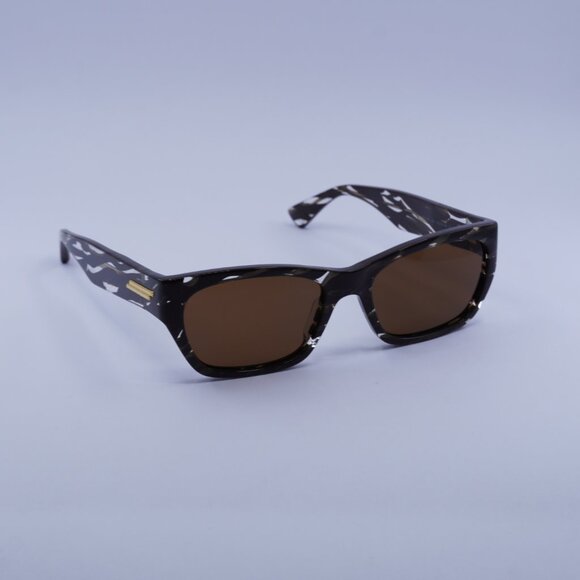 Bottega Veneta BV1143S 003 Sunglasses Striped Brown Rectangle Frame,Brown Lenses - Picture 5 of 11